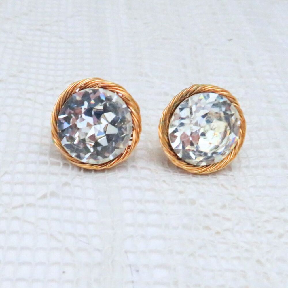Vendome Vintage Clip On Earrings Women Gold Tone Glamorous Statement Earrings
